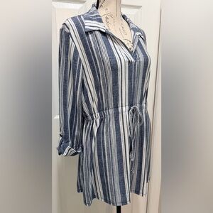 Derek Heart Navy and White Maternity Top